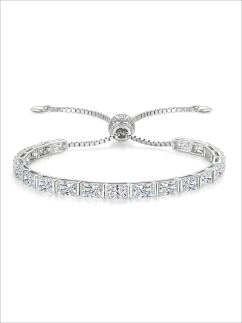 Moissanite Tennis Bracelet Radiant Cut D Color VVS1 16.8CT Adjustable 6-9